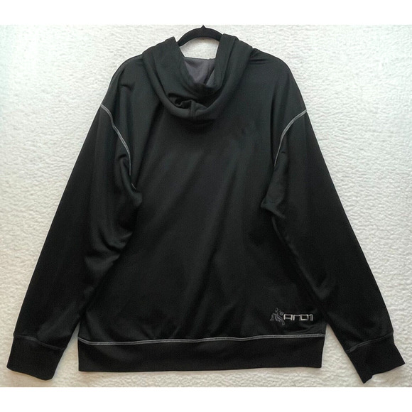 AND1 Hoodie Mens Extra Large Black Sweatshirt Basketball Spell Out Streetwear - Picture 2 of 12